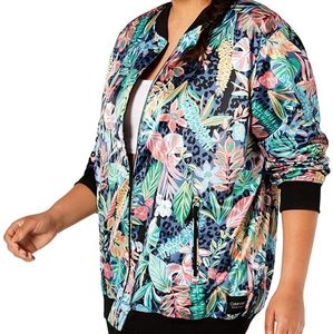 NWT CALVIN KLEIN Floral Bomber Jacket Colorful 1X